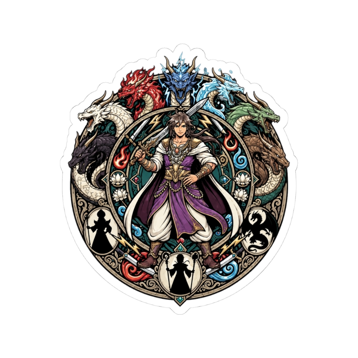Sinbad With Dragon Crests Sticker | Magi: Labyrinth of Magic